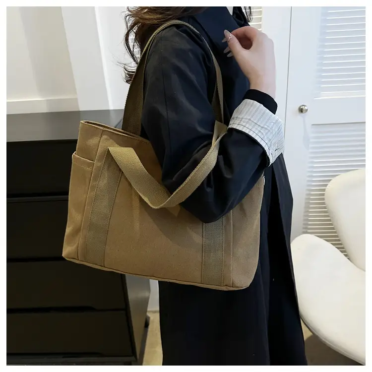Women Canvas Shoulder Bag Large Capacity Book Loading Commuter — feature 17