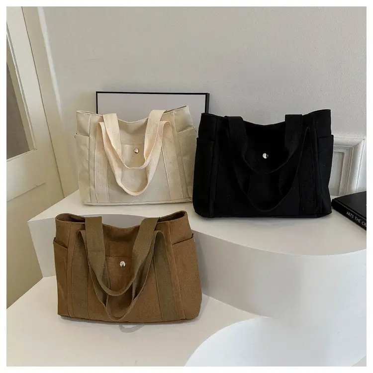 Women Canvas Shoulder Bag Large Capacity Book Loading Commuter — feature 18