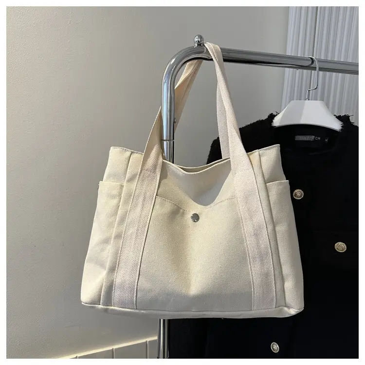 Women Canvas Shoulder Bag Large Capacity Book Loading Commuter — feature 21