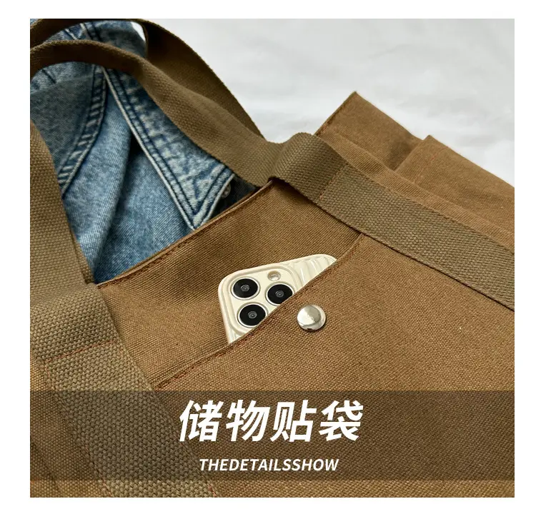 Women Canvas Shoulder Bag Large Capacity Book Loading Commuter — feature 5