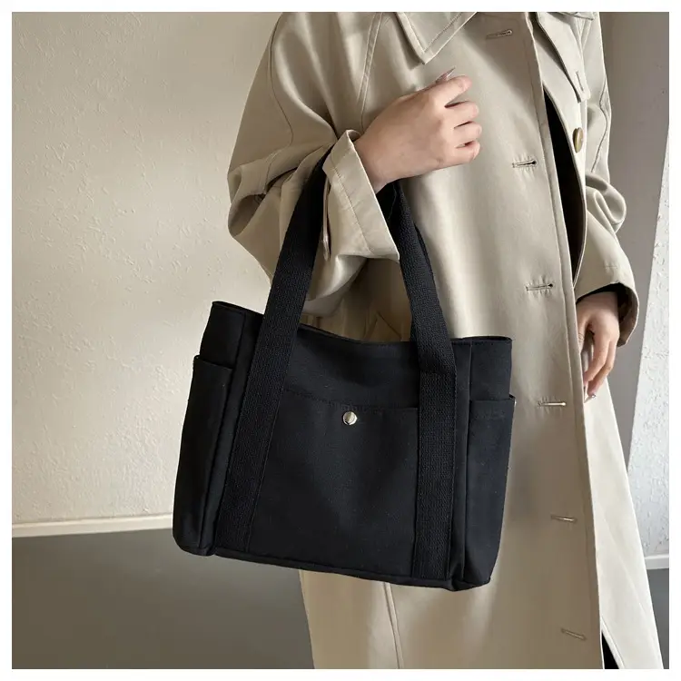 Women Canvas Shoulder Bag Large Capacity Book Loading Commuter — feature 9