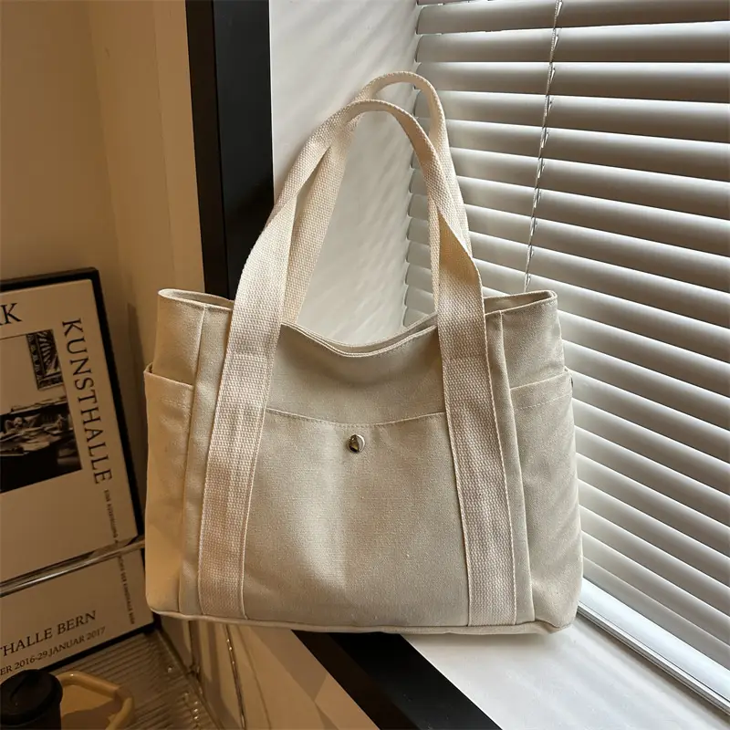 Women Canvas Shoulder Bag Large Capacity Book Loading Commuter
