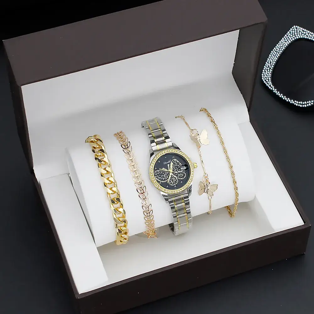 4PC Women's Luxury Watch Set with Diamonds - Image 21