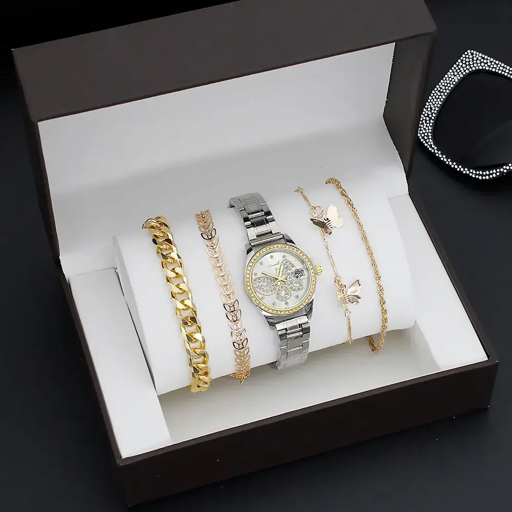 4PC Women's Luxury Watch Set with Diamonds - Image 6
