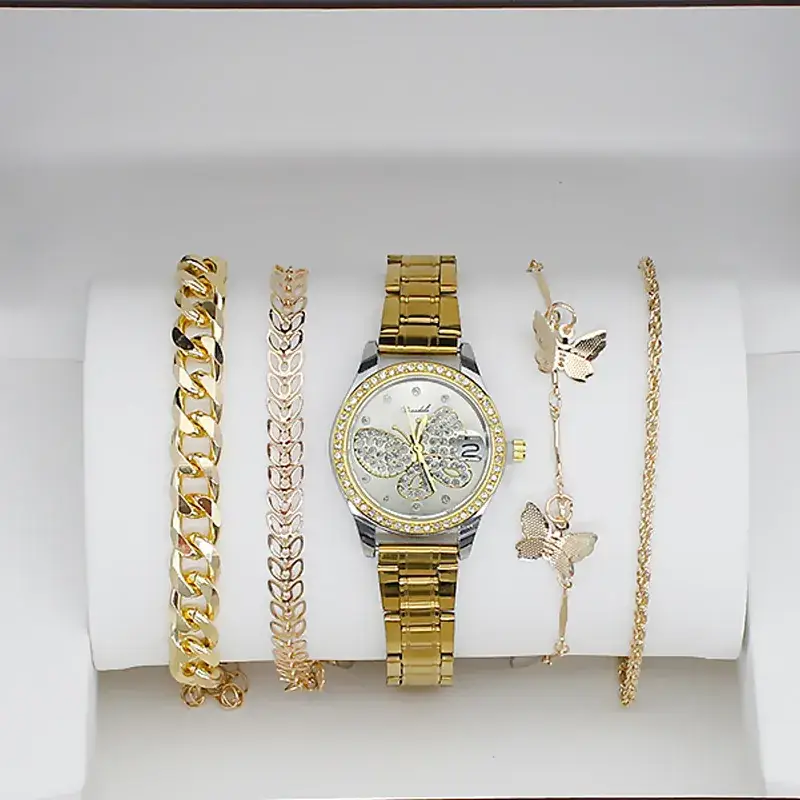 4PC Women's Luxury Watch Set with Diamonds - Image 10