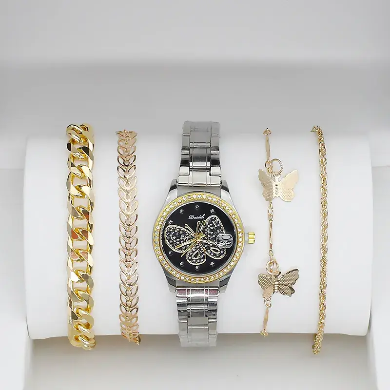 4PC Women's Luxury Watch Set with Diamonds - Image 11