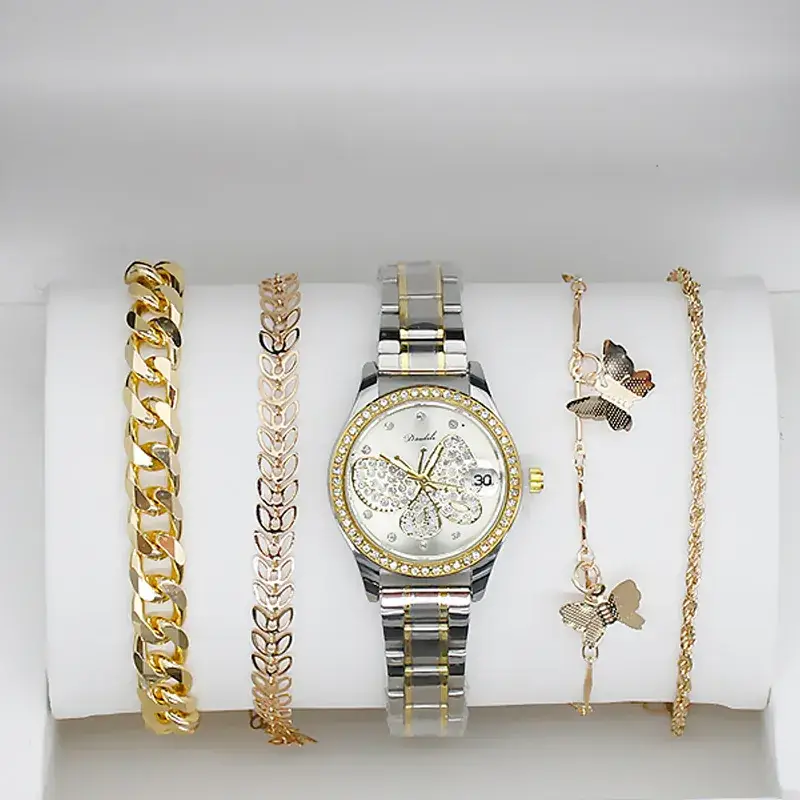 4PC Women's Luxury Watch Set with Diamonds - Image 8