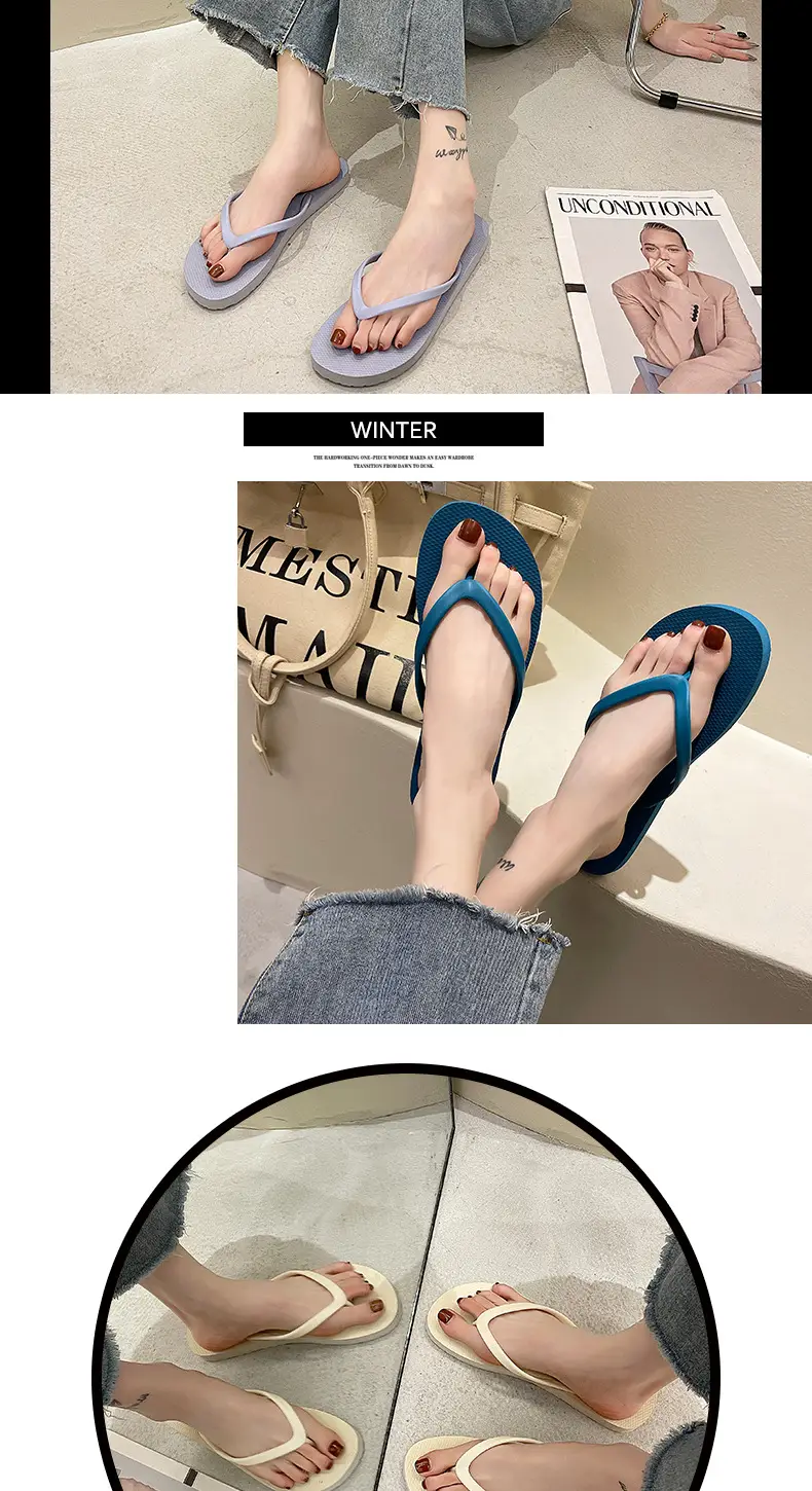 Flip-Flops for Women, New Summer Style, Simple Thong Sandals, Non-Slip, Suitable for Bathing, Beach, and Trendy — feature 9