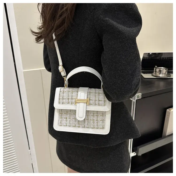 Houndstooth Black Textured Shoulder Bag Women 2024 — feature 21
