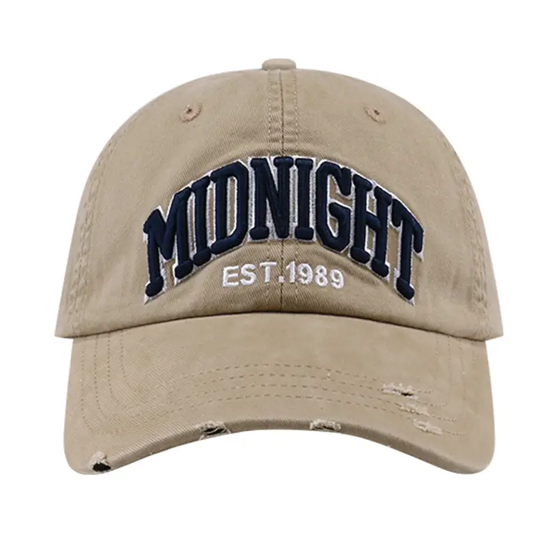 Mooning Print Cotton Cap Black