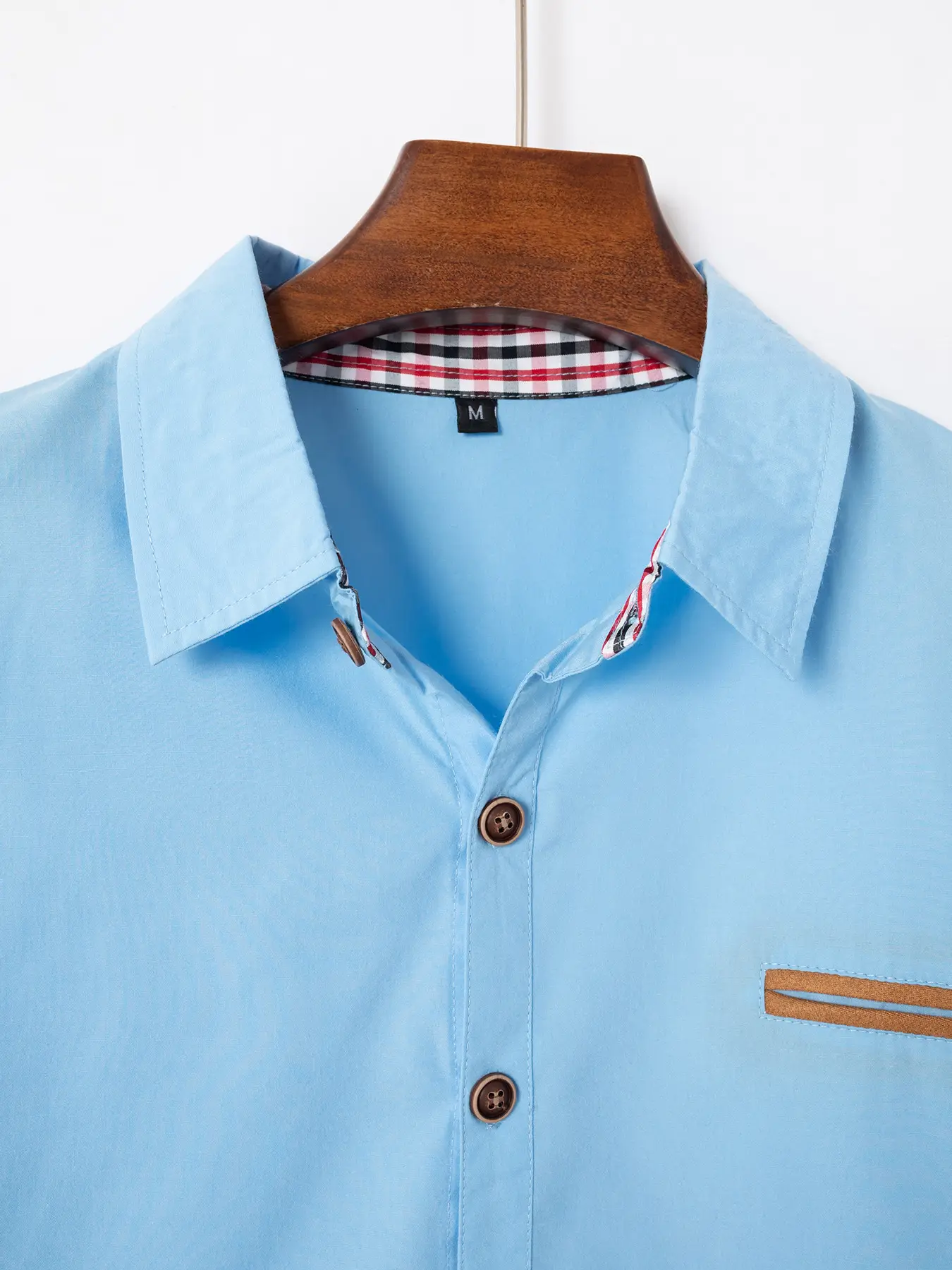 Men Black Plaid Short Sleeve Business Shirt — feature 14