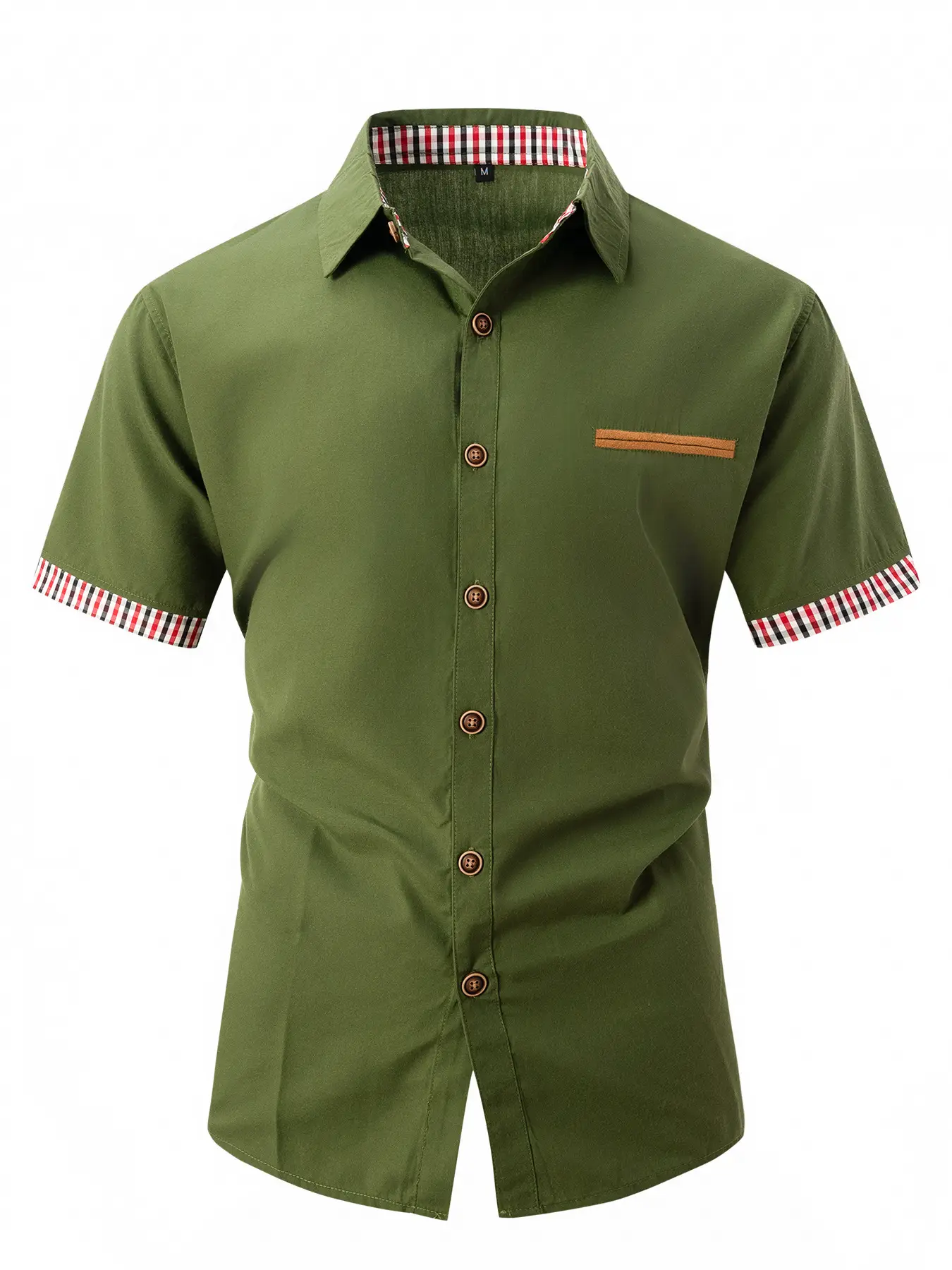 Men Black Plaid Short Sleeve Business Shirt - Image 2