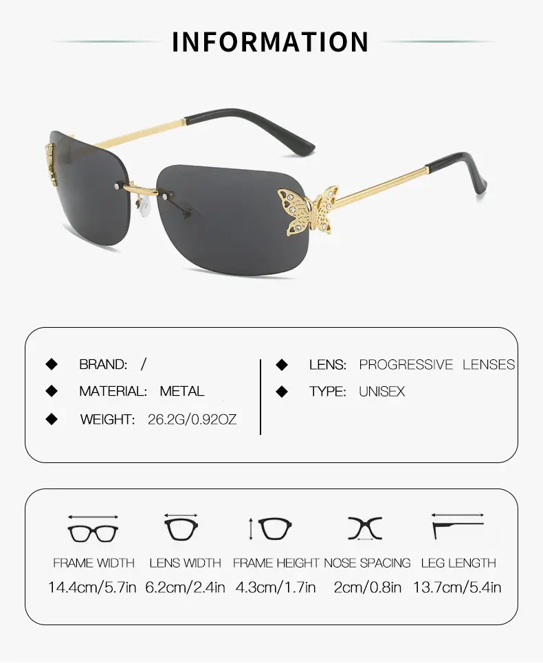 Butterfly Sunglasses for Women with Square Rim & Gold Tint — feature 5