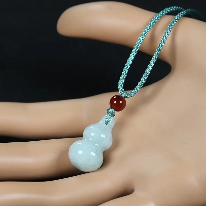 Jade Gourd Pendant Necklace Red Chain for Men Women — feature 10