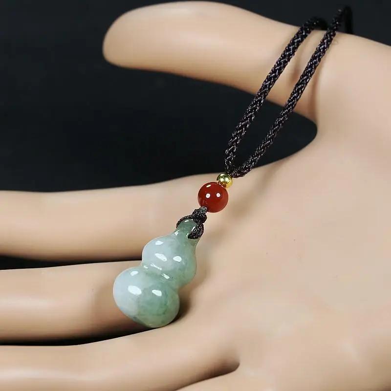 Jade Gourd Pendant Necklace Red Chain for Men Women — feature 11