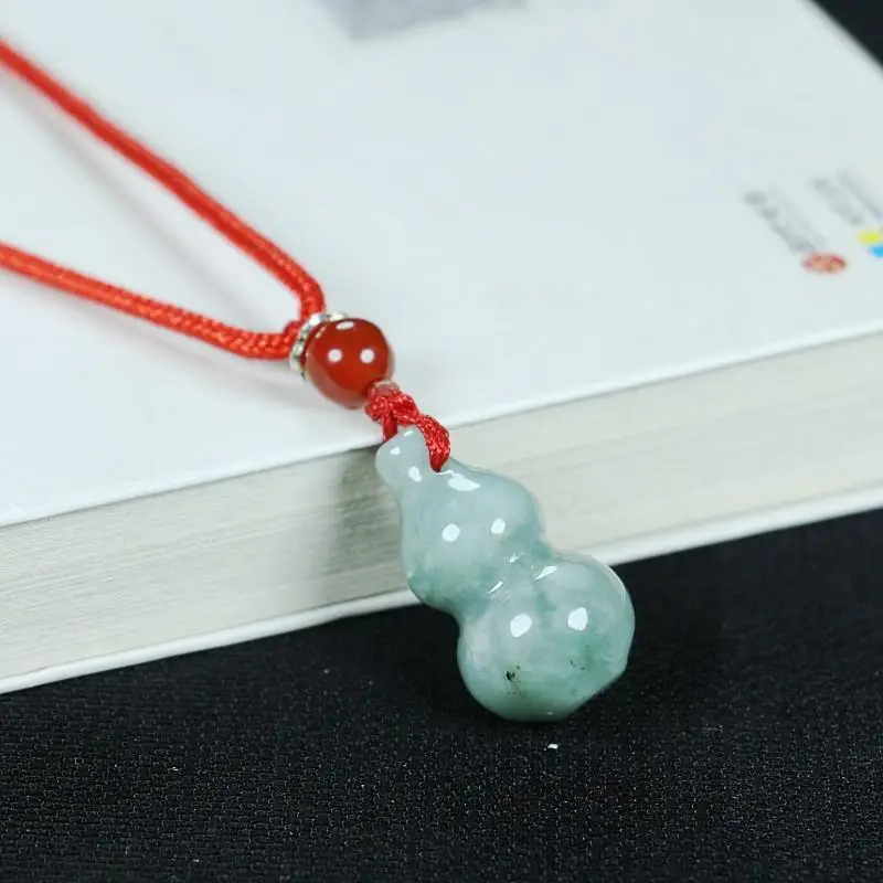 Jade Gourd Pendant Necklace Red Chain for Men Women — feature 12