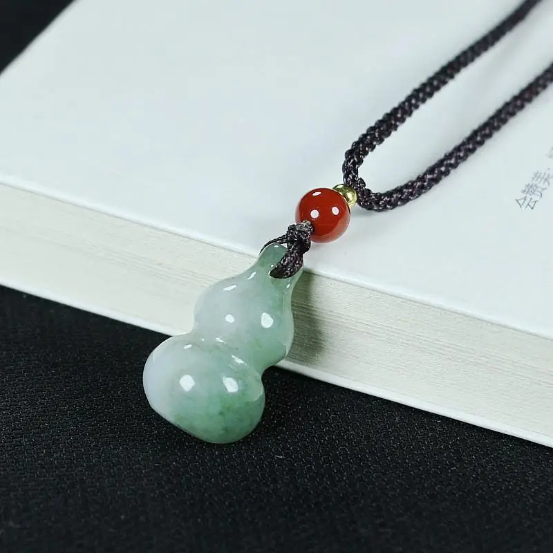 Jade Gourd Pendant Necklace Red Chain for Men Women — feature 13