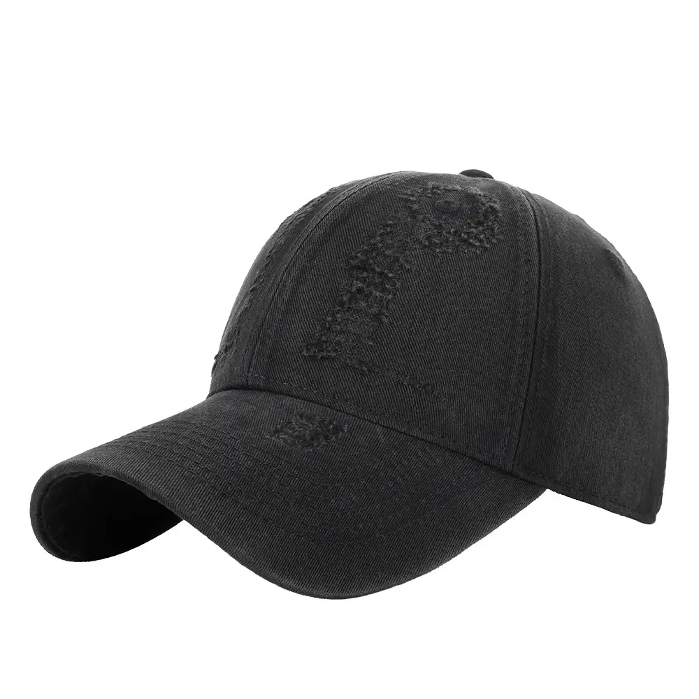 Women Distressed Cotton Cap Grey Large Head - Image 14