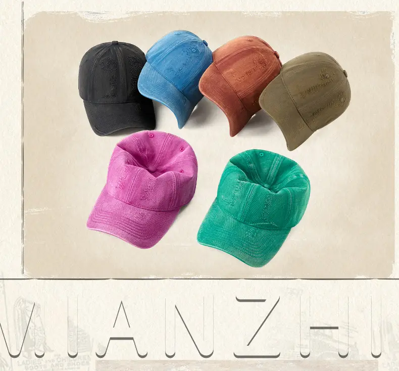 Women Distressed Cotton Cap Grey Large Head — feature 14