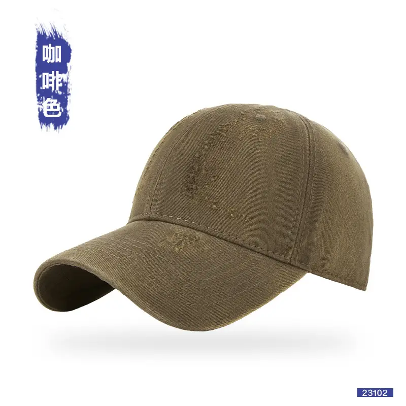 Women Distressed Cotton Cap Grey Large Head - Image 3