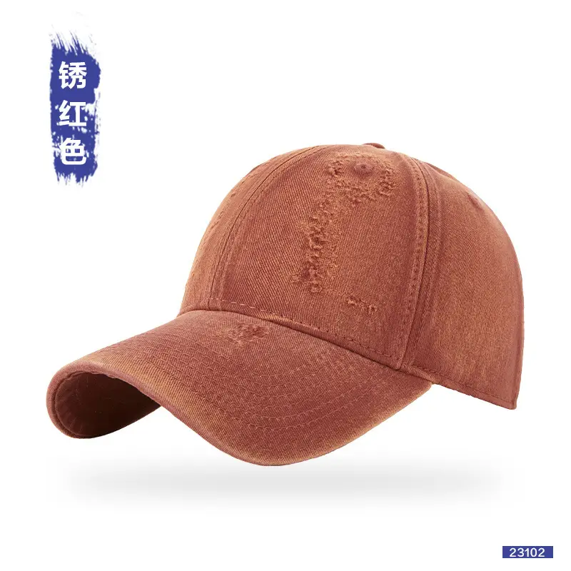 Women Distressed Cotton Cap Grey Large Head - Image 4