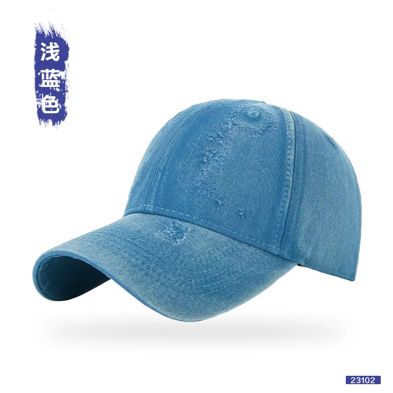 Women Distressed Cotton Cap Grey Large Head - Image 5