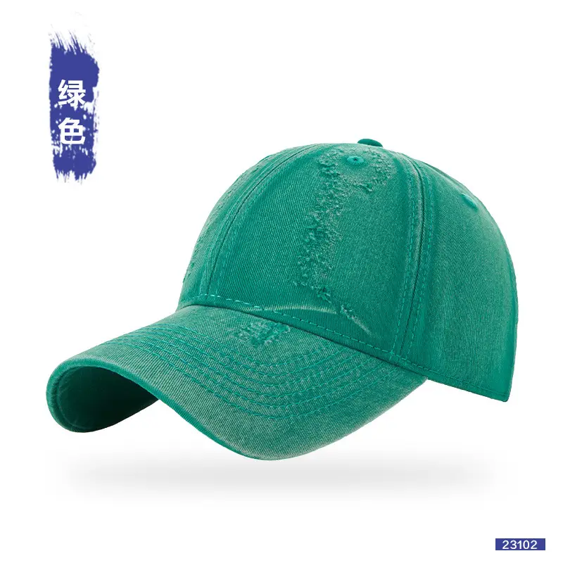Women Distressed Cotton Cap Grey Large Head - Image 6