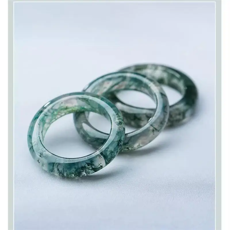 Water Grass Ate Ring Green Chalcedony Pair — feature 3