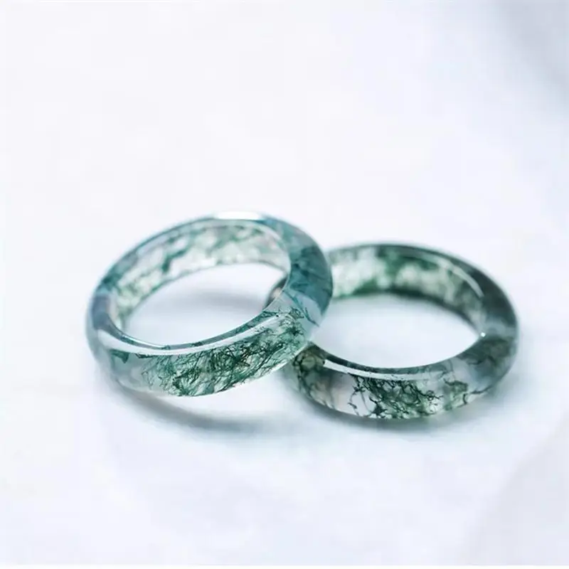 Water Grass Ate Ring Green Chalcedony Pair — feature 5