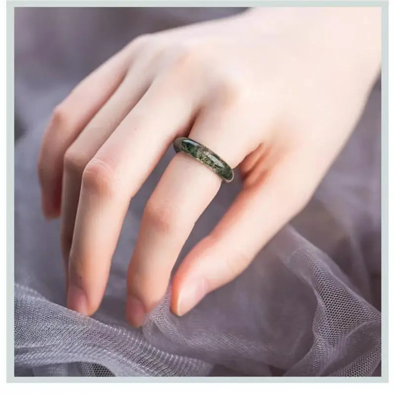 Water Grass Ate Ring Green Chalcedony Pair — feature 6