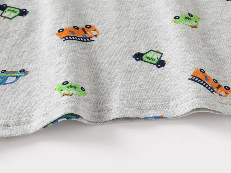 Kids Boys Car Print Polo T-Shirt Grey 2025 — feature 9
