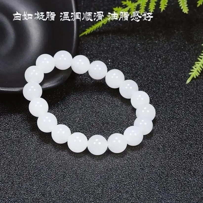 White Jade Single Circle Bracelet for Women - Image 4