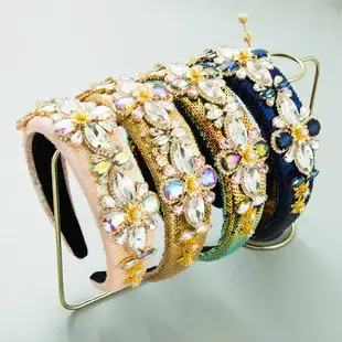 Full Diamond Sponge Headband with Elegant Embroidery — feature 17