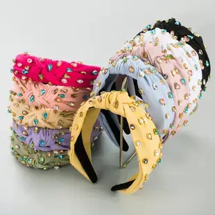 Full Diamond Sponge Headband with Elegant Embroidery — feature 3
