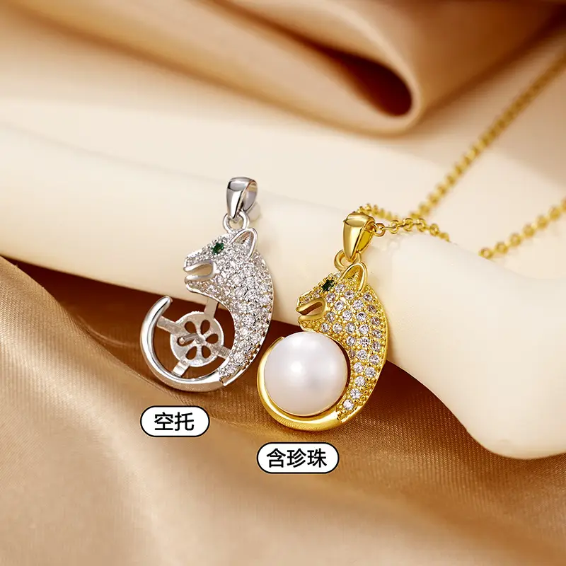 Leopard Head Zircon Pearl Necklace for Women - Image 4