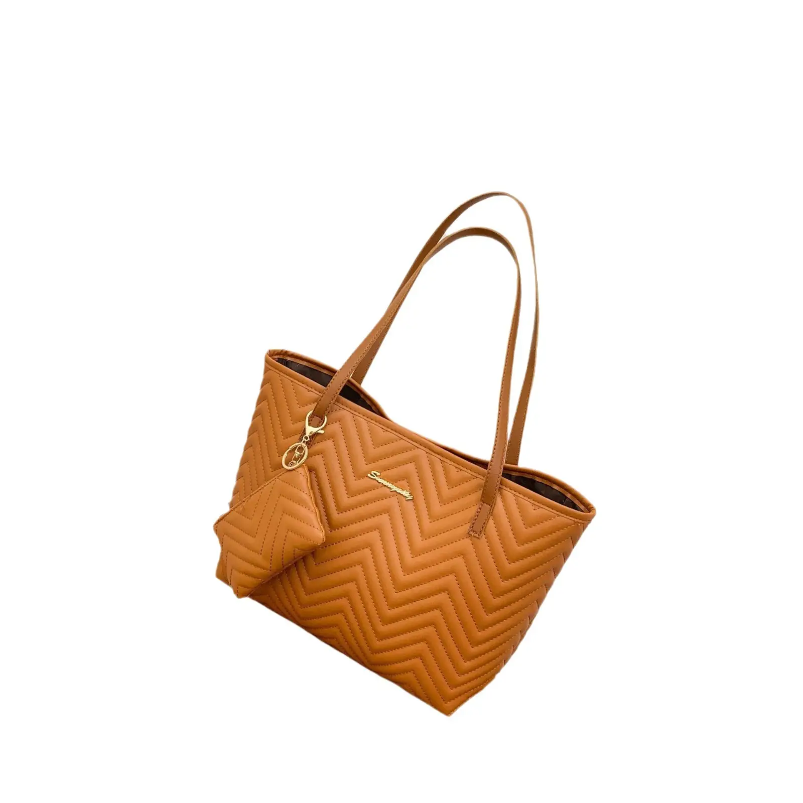 2-Piece Water Ripple Embroidered Tote Bag Women's Shoulder Bag - Image 10