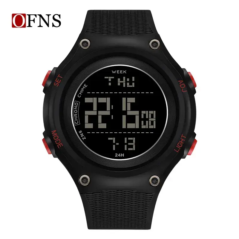 Ofns Digital Alarm Watch for Men Black Waterproof Sports Wear - Image 5