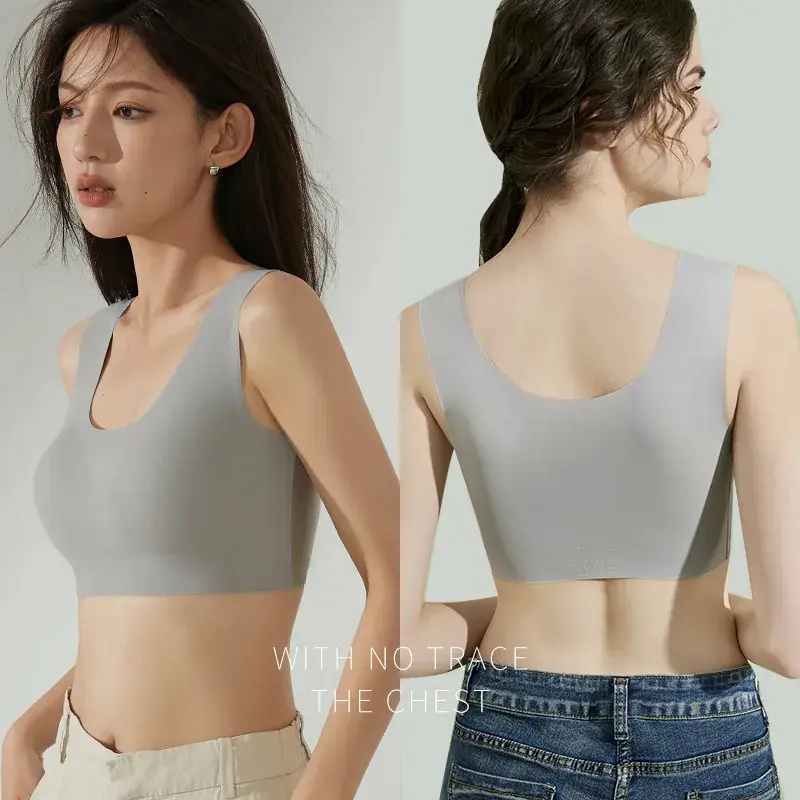 New Seamless Underwear Women Small Chest Gathered Back Vest Bra - Image 8