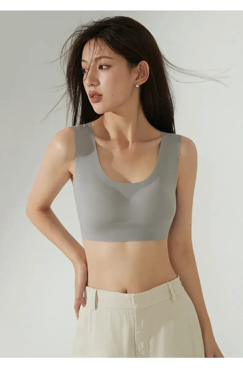 New Seamless Underwear Women Small Chest Gathered Back Vest Bra — feature 17