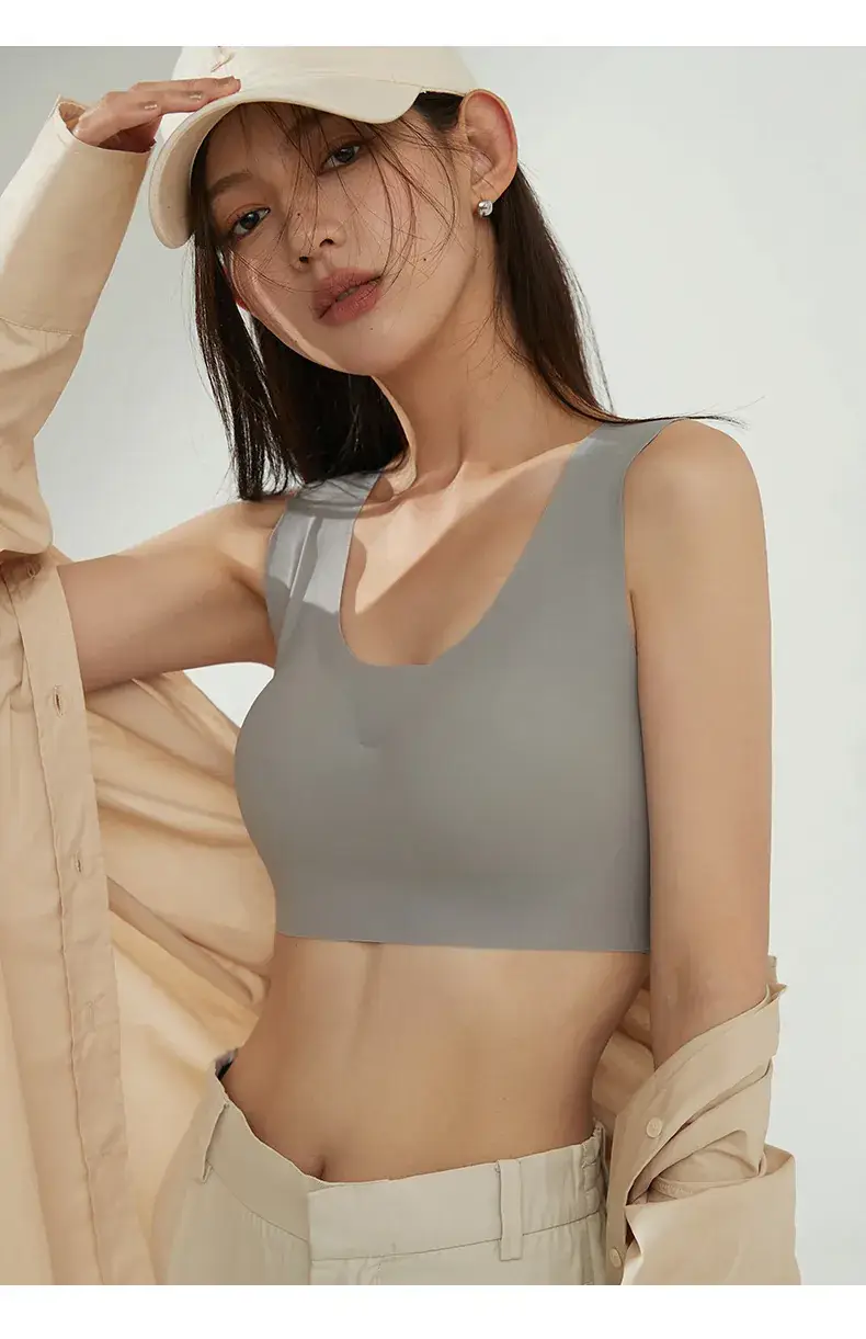 New Seamless Underwear Women Small Chest Gathered Back Vest Bra — feature 18