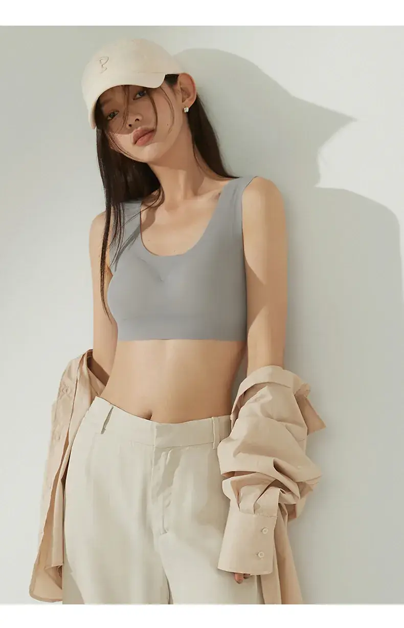 New Seamless Underwear Women Small Chest Gathered Back Vest Bra — feature 19