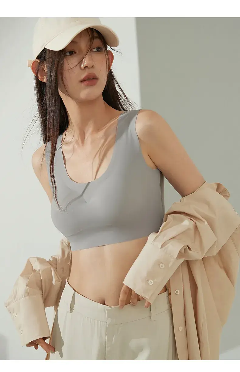 New Seamless Underwear Women Small Chest Gathered Back Vest Bra — feature 20