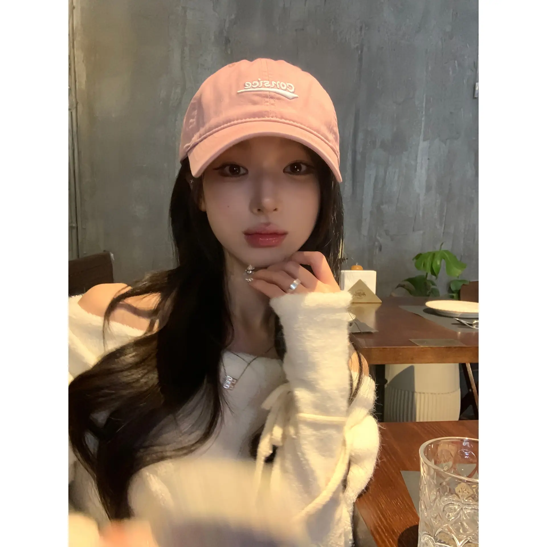 American Letters 3D Embroidered Baseball Cap Navy Beige Brown - Image 7