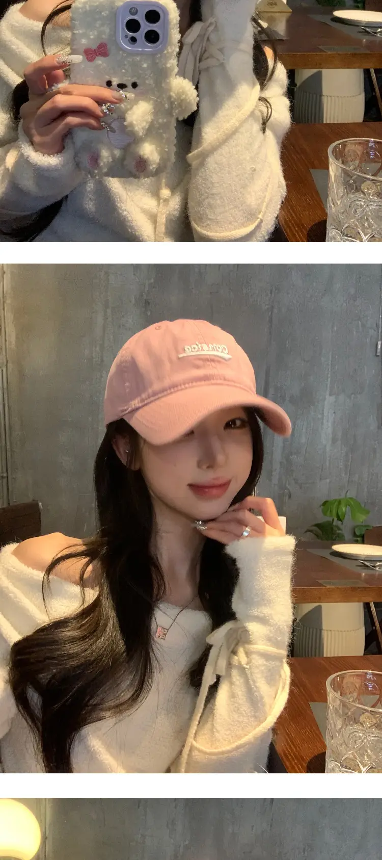 American Letters 3D Embroidered Baseball Cap Navy Beige Brown — feature 7