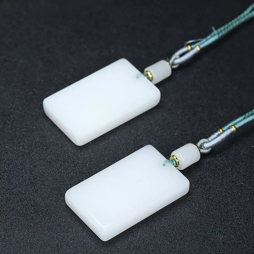White Jade Peace & Safety Necklace for Men Women - Image 4