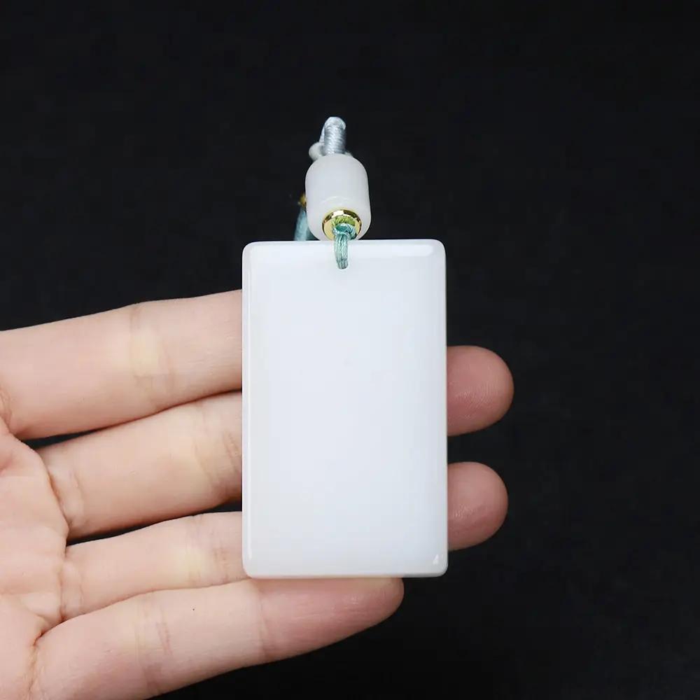 White Jade Peace & Safety Necklace for Men Women - Image 5