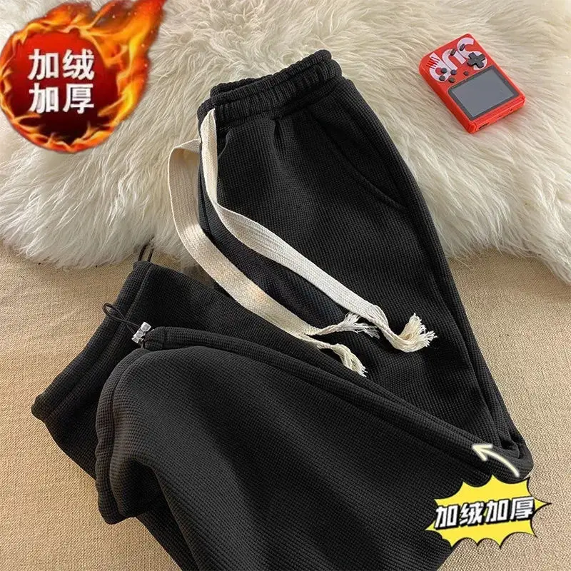 Men's Grey Fleece Warm Sweatpants Winter Thickened — feature 10