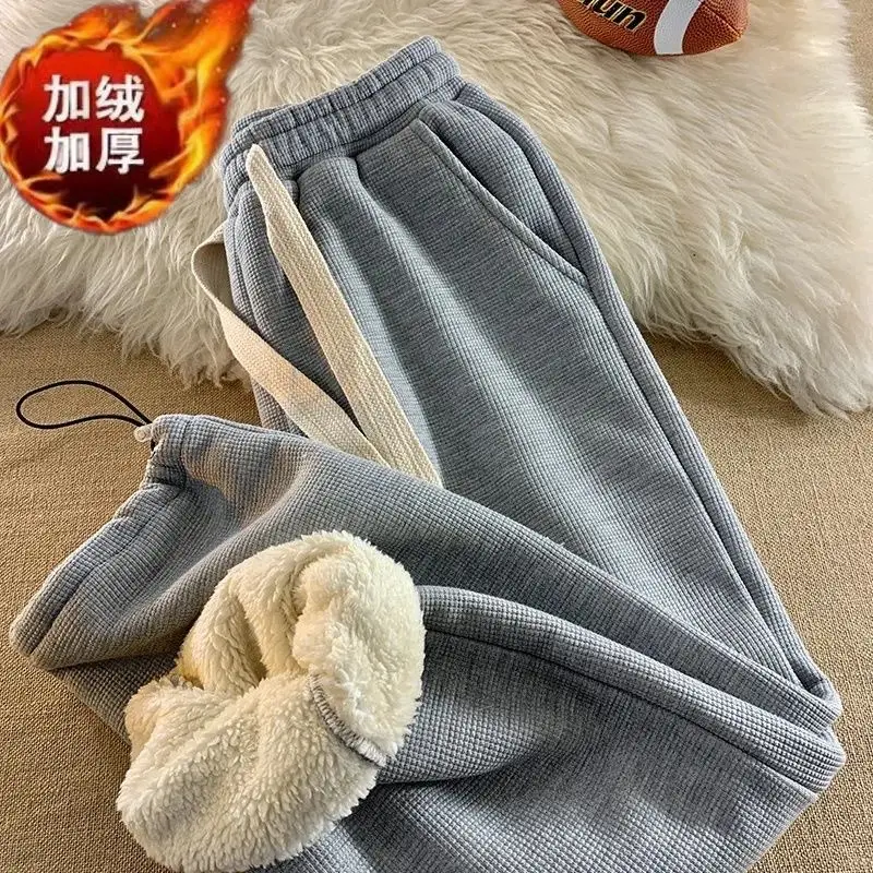 Men's Grey Fleece Warm Sweatpants Winter Thickened — feature 12