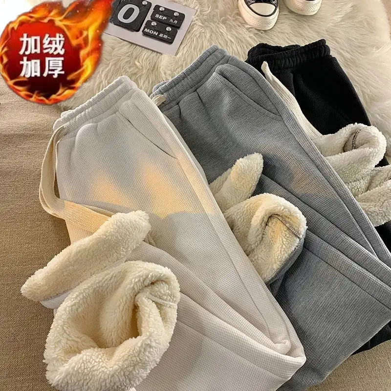 Men's Grey Fleece Warm Sweatpants Winter Thickened — feature 2