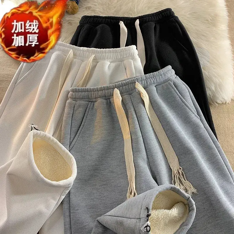Men's Grey Fleece Warm Sweatpants Winter Thickened — feature 5